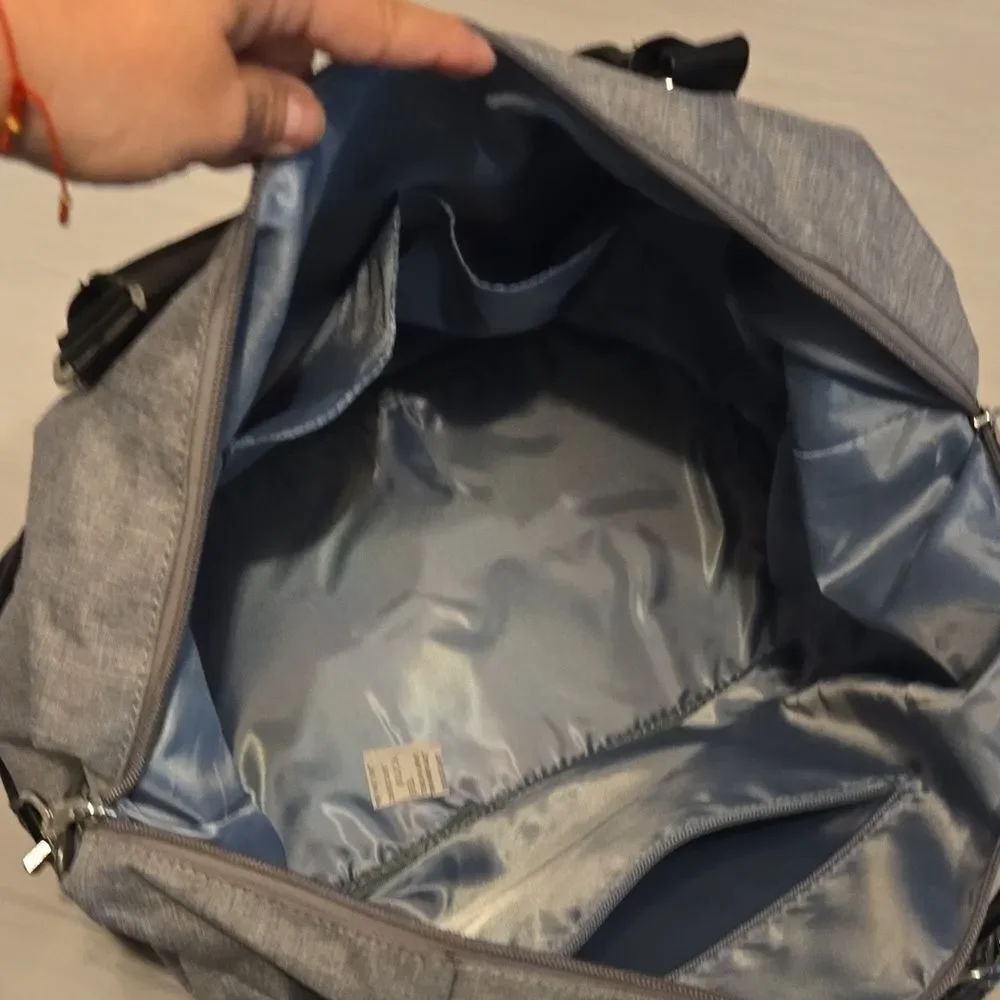 Gray and Black Men's Bag